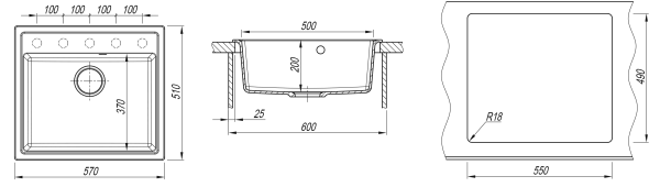 Кухонная мойка НИКА 570 Dr. Gans 25.070.D0570 дюна фото
