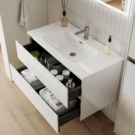 Тумба под раковину Sancos Cento CN60W белый глянец фото