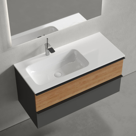 Тумба под раковину Sancos Delta DL100LGR дуб красный/графит фото