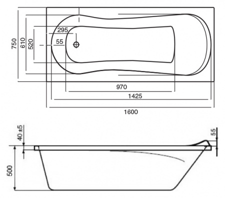 Акриловая ванна Roca Uno ZRU9302870 170х75 фото