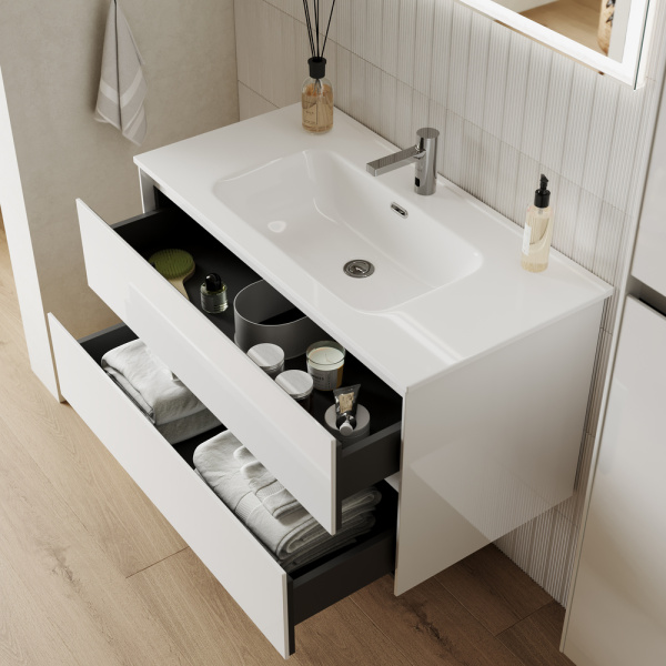 Тумба под раковину Sancos Cento CN60W белый глянец фото
