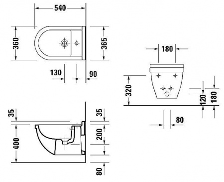 Биде подвесное Duravit Starck 3 2230150000 фото