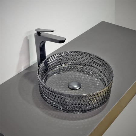 Накладная раковина из стекла Comforty GL03 00-00011841 36x36 черное стекло фото