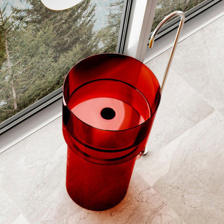 Напольная раковина из полиэфирной смолы Abber Kristall AT2701Rubin фото