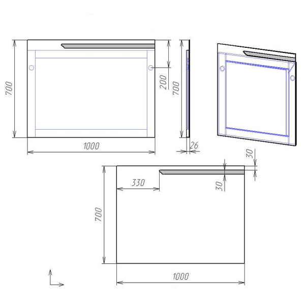 Зеркало Alvaro Banos Armonia 8404.6000 100 см фото