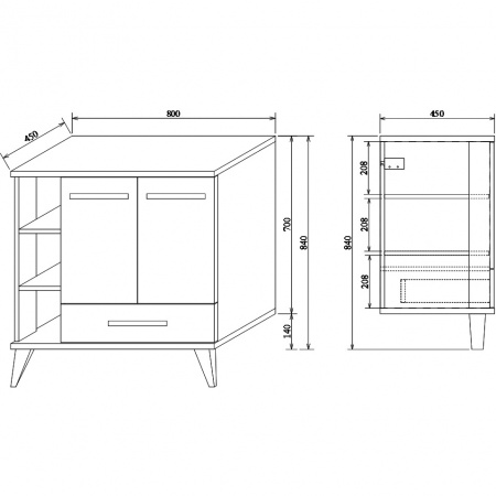 Тумба под раковину Sanflor Ингрид С000005876 80 см фото