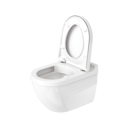 Подвесной унитаз безободковый Duravit Starck 3 45270900A1 (2527090000+006389) с сиденьем фото