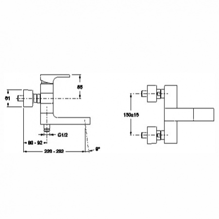 Смеситель для ванны с душем Jacob Delafon Strayt E45370-CP фото