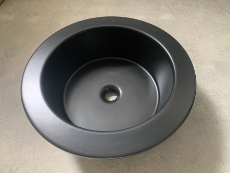 Консоль с керамической раковиной Abber Bequem AC2130MB черная матовая фото