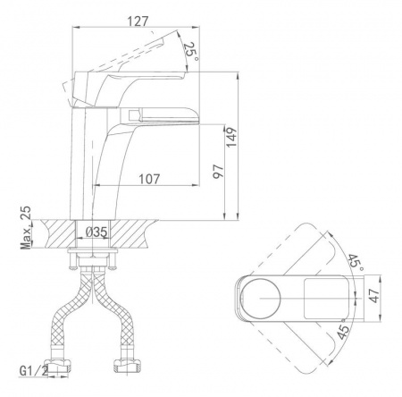 Смеситель для раковины D&K Technishe Berlin DA1432815 фото