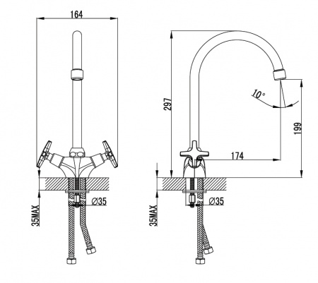 Смеситель для кухни Kaiser Crystal 28133 фото