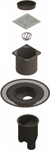 Душевой трап Berges Wasserhaus Platz Uno 090070 15x15 см с вертикальным сифоном фото