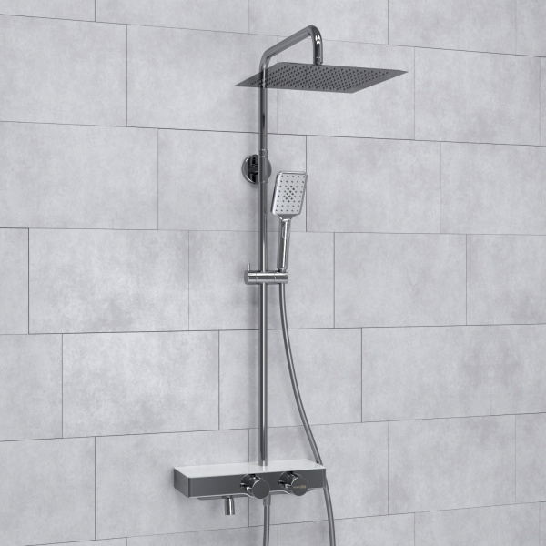 Душевая система (стойка) с термостатом WasserKRAFT Thermo A113.118.126.CH хромоникель фото