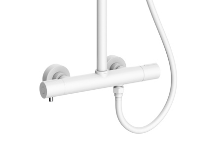 Душевая система с термостатом Kaiser Serio 05577-4 белая матовая фото