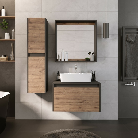 Зеркало с полочкой Grossman Смарт 70 207007 графит фото