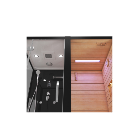 Душевая кабина с сауной Cerutti SPA Albano Nero Black CT8348 180x110 фото