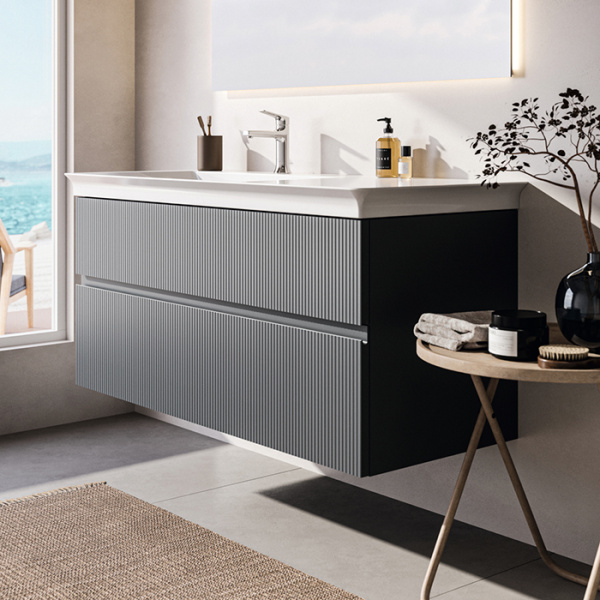 Тумба с раковиной Ideal Standard Finesse E3447UQ 120 см, пепельно-голубая матовая фото
