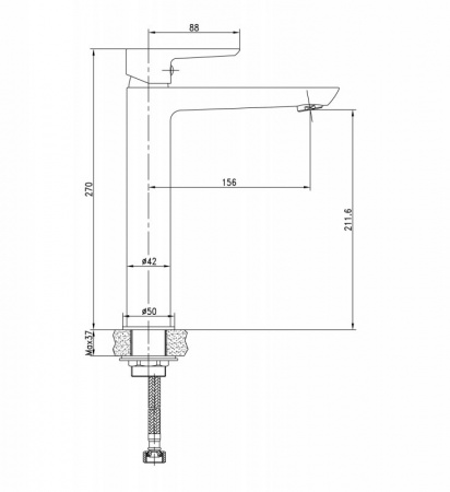 Высокий смеситель для раковины BelBagno Rowena ROW-LMC-CRM фото