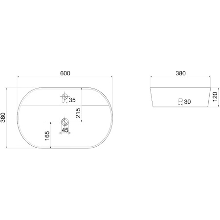 Накладная раковина OWL 1975 Oval 	OWLB191038 60x38 фото