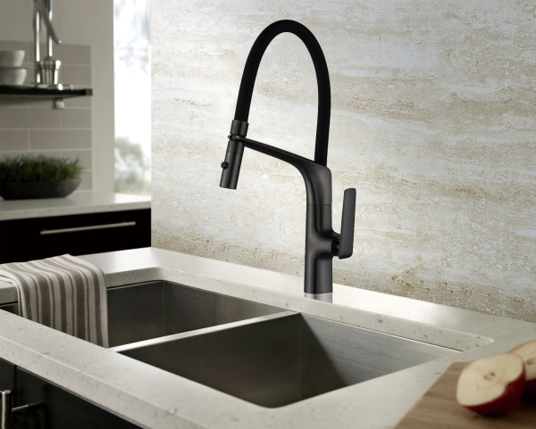 Смеситель для кухни Vincea VKF-115MB черный матовый фото