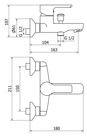 Смеситель для ванны с душем Cezares Dolce DOLCE-VM-01-Cr фото
