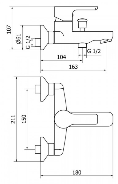 Смеситель для ванны с душем Cezares Dolce DOLCE-VM-01-Cr фото