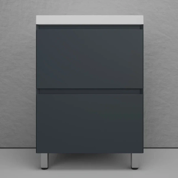 Тумба напольная под раковину Style line Манхэттен 60 ЛС-00002378 графит фото