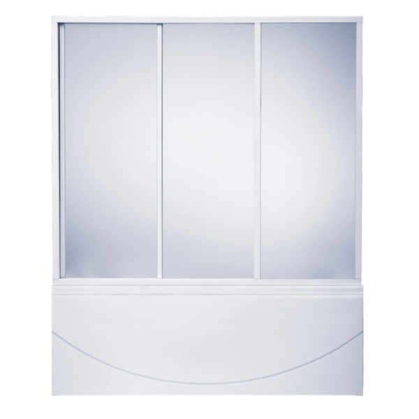 Шторка для ванны раздвижная Bas Ямайка Grape (3 ств.) матовое стекло фото