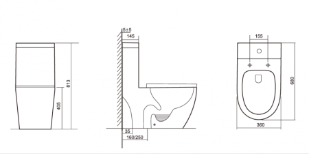 Унитаз напольный со смывом торнадо CeramaLux N TR2176MN с сиденьем фото