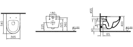 Комплект VitrA Sento Hygiene 9830B003-7207 подвесной унитаз + инсталляция + кнопка фото