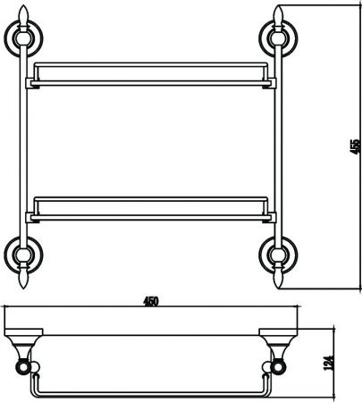 Полка двойная Savol 68A S-06822A фото