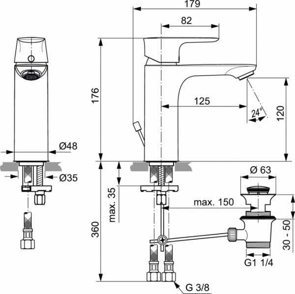 Смеситель для раковины Ideal Standard CONNECT AIR A7053AA фото
