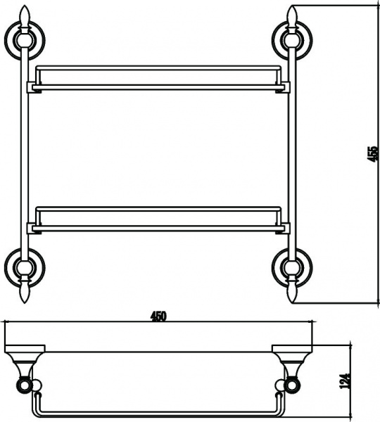 Полка двойная Savol 68A S-06822A фото