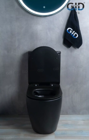 Унитаз напольный с бачком Gid Tr2177BM черный матовый фото