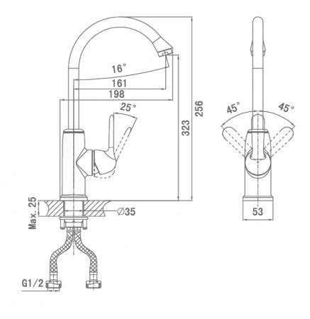 Смеситель для кухни D&K Ambrosius Rhein DA1342401 фото