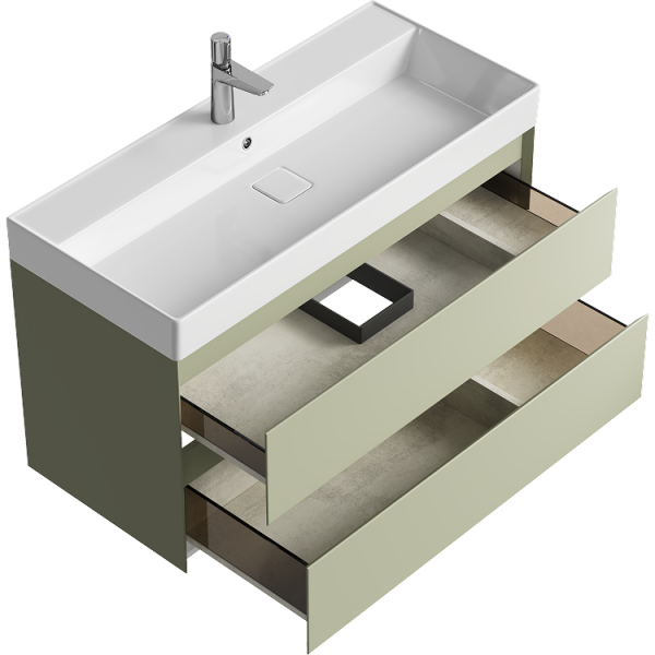 Тумба под раковину Aqwella Geometria 100 GE01102SH шалфей зелёный фото