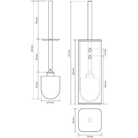 Ершик для унитаза Bemeta Nero 135913160 черный матовый фото