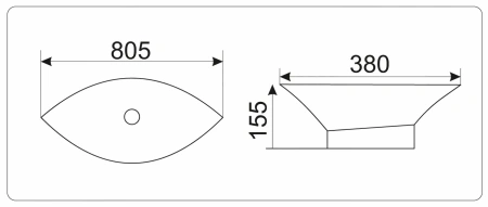 Накладная раковина GID TR4048 80,5х38 фото