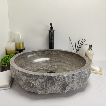 Накладная раковина из оникса Erozy Grey EO-00754 (54*45*15см) фото