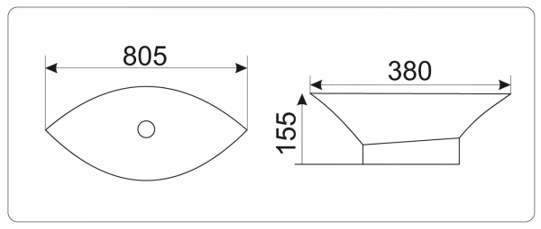 Накладная раковина GID TR4048 80,5х38 фото
