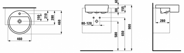 Раковина полувстраиваемая Laufen Living 8.1343.1.000.104.1 фото