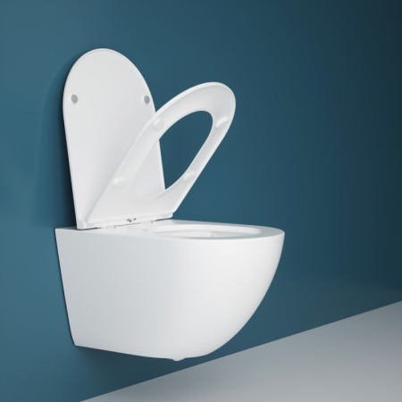 Подвесной унитаз безободковый Esbano FORTEX-53T с сиденьем фото