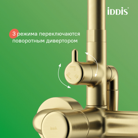 Душевая система Iddis Aiger AIGMG3Fi06 матовое золото фото