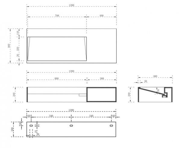 Раковина подвесная Abber Stein AS2640-1.2 R 120x46 белая матовая фото