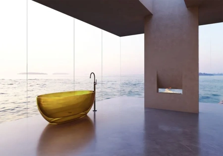 Ванна из полиэфирной смолы Abber Kristall AT9703Amber 170x75 желтая фото