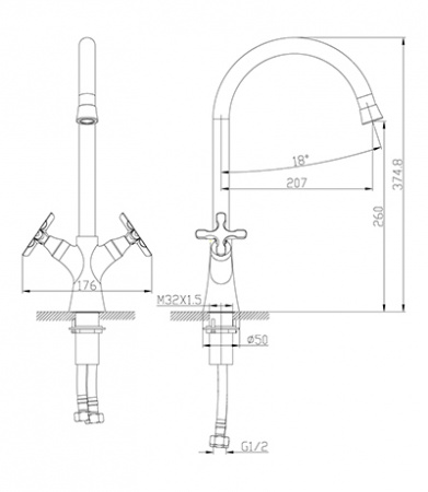 Смеситель для кухни Lemark Duetto LM5704C фото