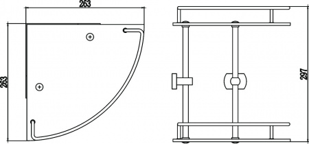 Полка угловая двойная Savol 99 S-099322 фото