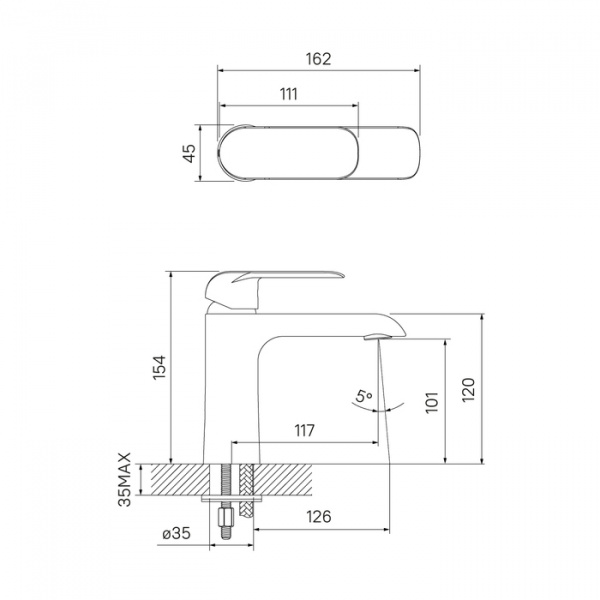 Смеситель для раковины Iddis Calipso CALSB00i01 фото