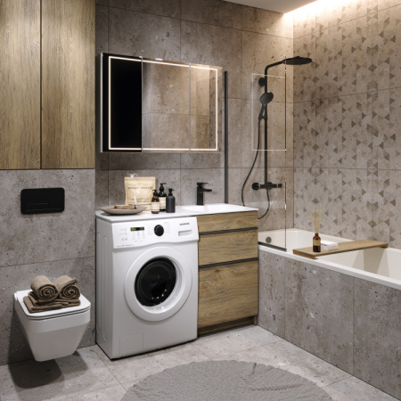 Тумба под стиральную машину Aqwella Terra 115 TER01052NDB дуб балтийский фото