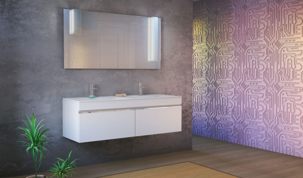 Тумба с двойной раковиной Raval Twins 140 Twi.01.140/P/W фото